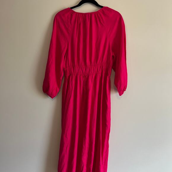 Universal Thread Women's Pink Tie-Front Puff Sleeve Midi Dress - Small - NWT - Picture 5 of 11